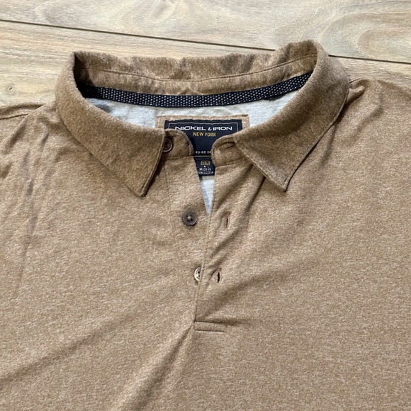 Men’s Nickel & Iron Tan Sandstone Short Sleeve 3 Button Polo Shirt Size Large - Picture 5 of 12